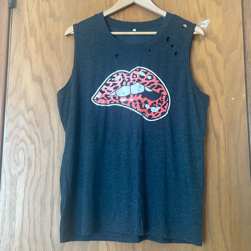Distressed Muscle Shirt Sz. XL
